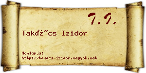 Takács Izidor névjegykártya