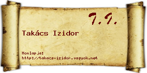 Takács Izidor névjegykártya